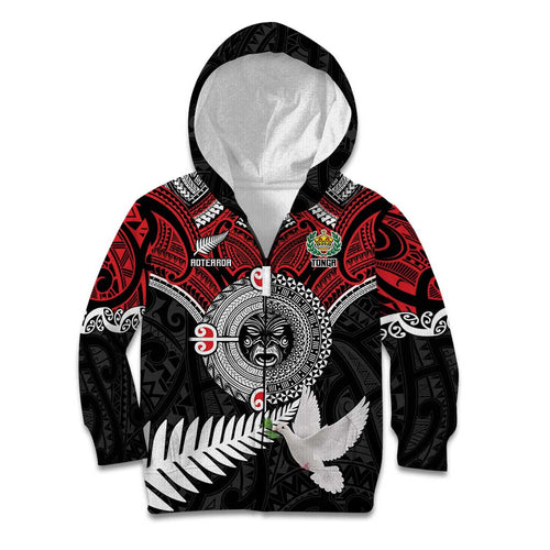Aotearoa and Tonga Mo Te Tiriti Kid Hoodie New Zealand Honour The Treaty Ake!Ake!Ake!