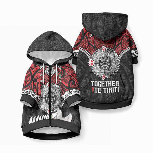 Aotearoa and Tonga Mo Te Tiriti Pet Hoodie New Zealand Honour The Treaty Ake!Ake!Ake!