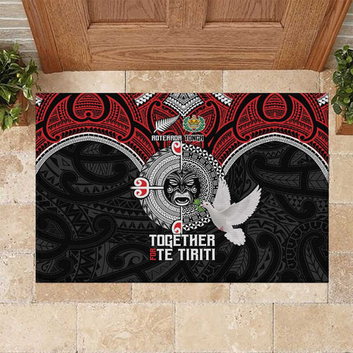 Aotearoa and Tonga Mo Te Tiriti Rubber Doormat New Zealand Honour The Treaty Ake!Ake!Ake!