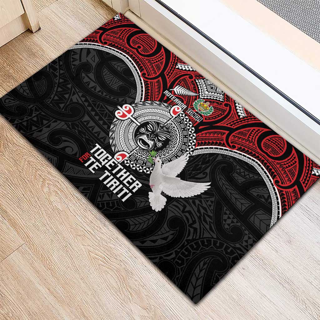 Aotearoa and Tonga Mo Te Tiriti Rubber Doormat New Zealand Honour The Treaty Ake!Ake!Ake!