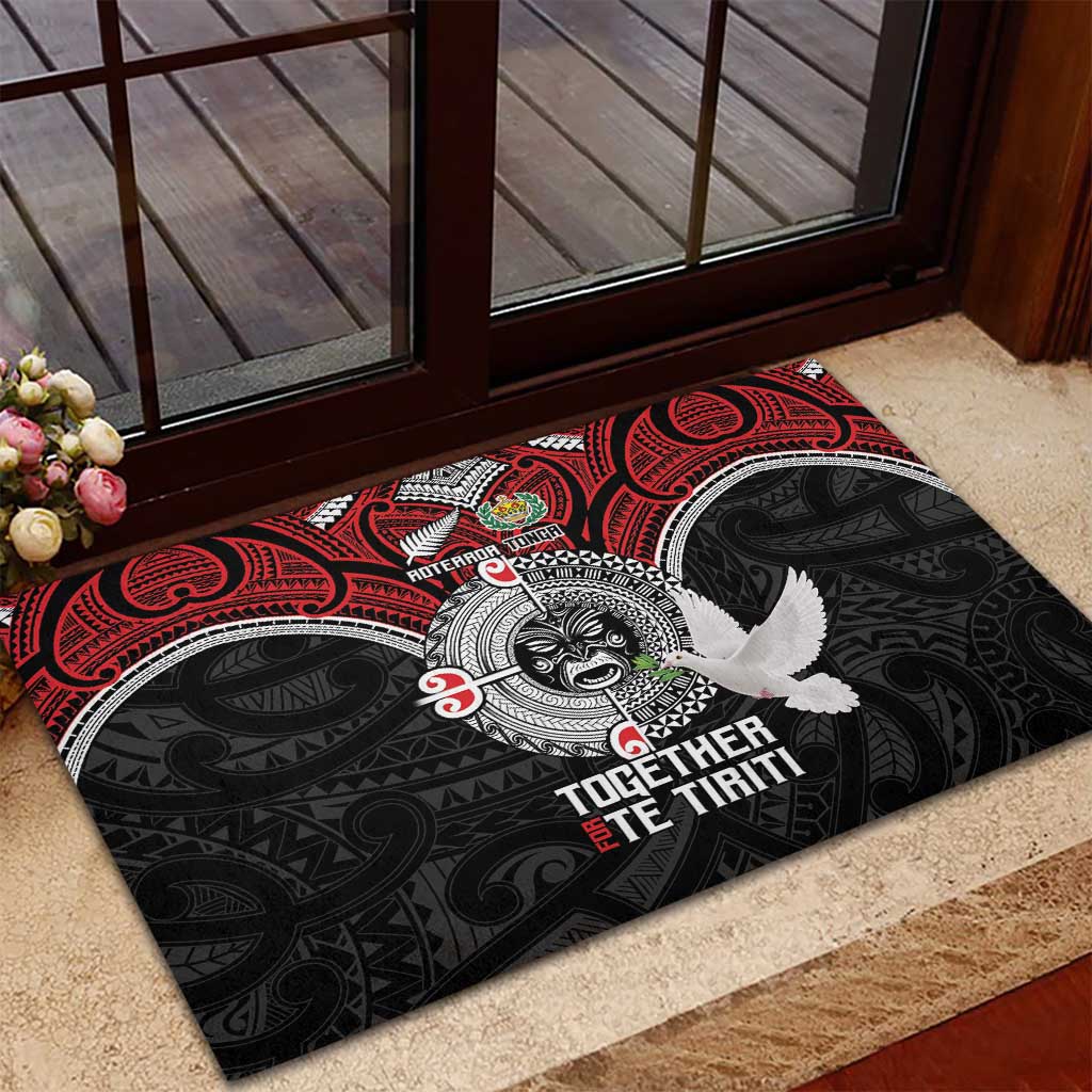 Aotearoa and Tonga Mo Te Tiriti Rubber Doormat New Zealand Honour The Treaty Ake!Ake!Ake!