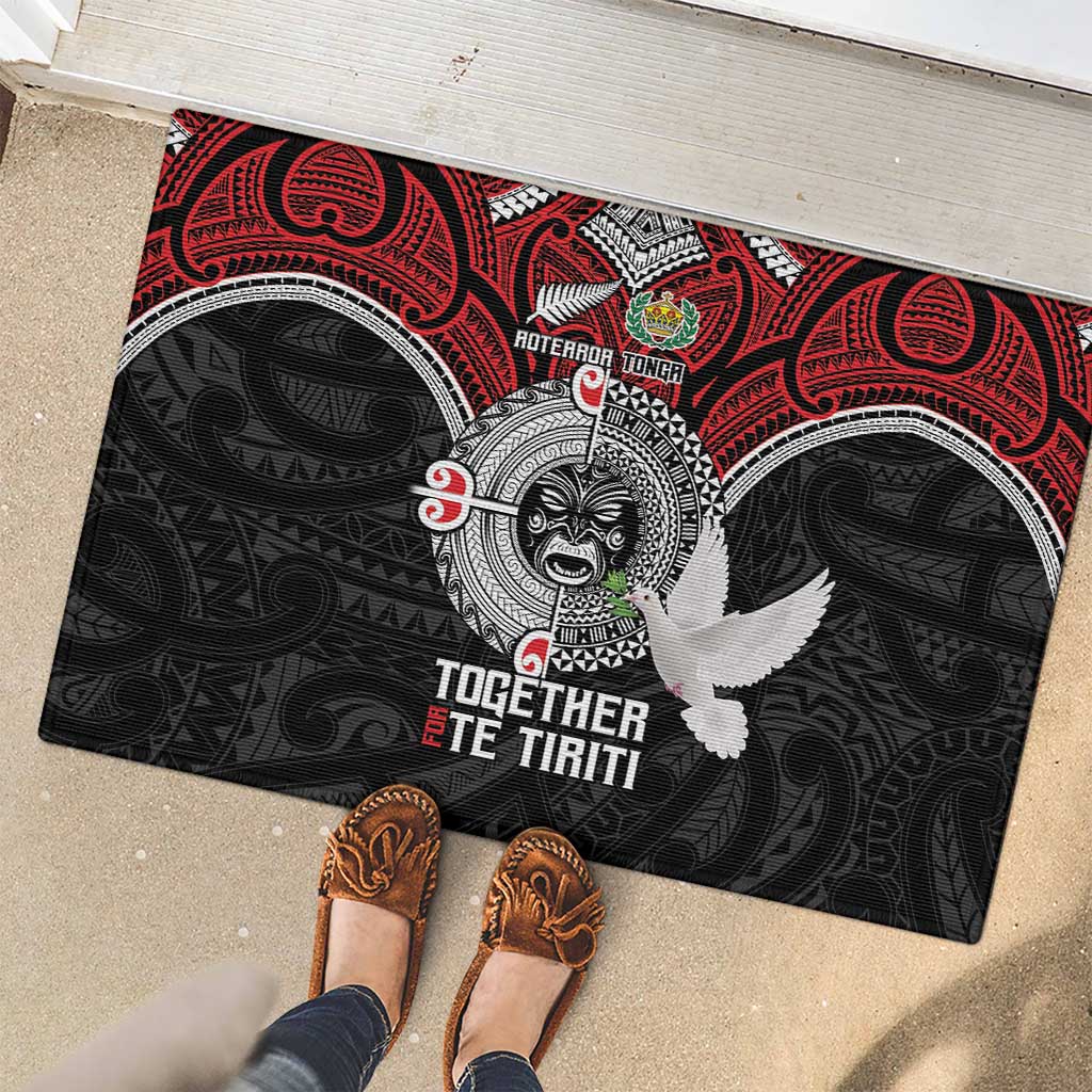 Aotearoa and Tonga Mo Te Tiriti Rubber Doormat New Zealand Honour The Treaty Ake!Ake!Ake!