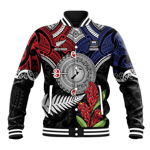 Aotearoa and Samoa Mo Te Tiriti Baseball Jacket Tangata Moana Stand with Tangata Whenua