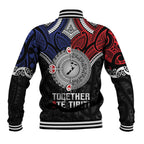 Aotearoa and Samoa Mo Te Tiriti Baseball Jacket Tangata Moana Stand with Tangata Whenua