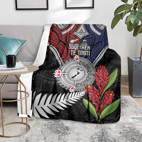 Aotearoa and Samoa Mo Te Tiriti Blanket Tangata Moana Stand with Tangata Whenua