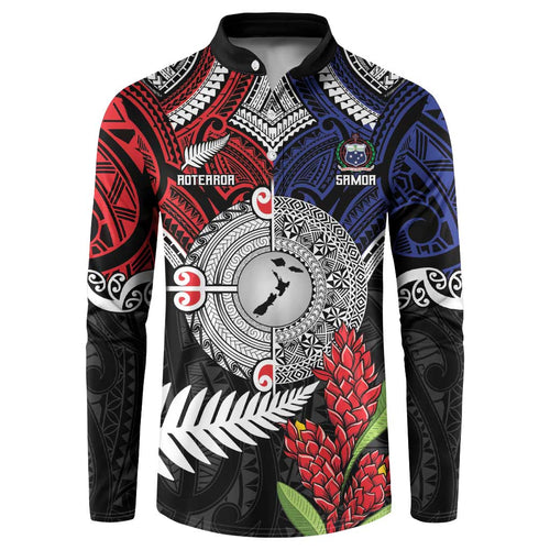 Aotearoa and Samoa Mo Te Tiriti Button Sweatshirt Tangata Moana Stand with Tangata Whenua