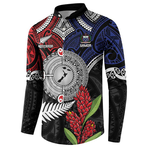 Aotearoa and Samoa Mo Te Tiriti Button Sweatshirt Tangata Moana Stand with Tangata Whenua