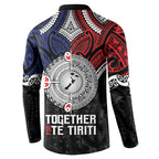 Aotearoa and Samoa Mo Te Tiriti Button Sweatshirt Tangata Moana Stand with Tangata Whenua
