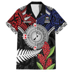 Aotearoa and Samoa Mo Te Tiriti Family Matching Short Sleeve Bodycon Dress and Hawaiian Shirt Tangata Moana Stand with Tangata Whenua
