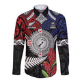 Aotearoa and Samoa Mo Te Tiriti Long Sleeve Button Shirt Tangata Moana Stand with Tangata Whenua