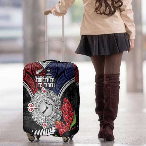 Aotearoa and Samoa Mo Te Tiriti Luggage Cover Tangata Moana Stand with Tangata Whenua
