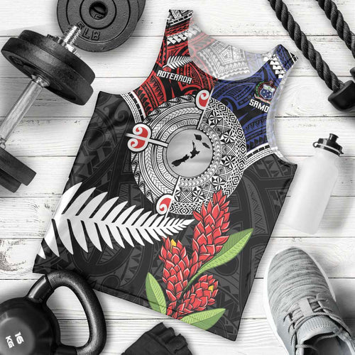 Aotearoa and Samoa Mo Te Tiriti Men Tank Top Tangata Moana Stand with Tangata Whenua