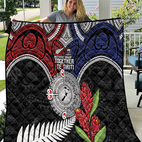 Aotearoa and Samoa Mo Te Tiriti Quilt Tangata Moana Stand with Tangata Whenua