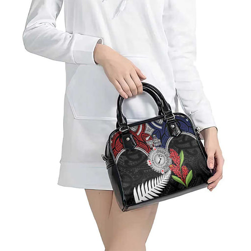 Aotearoa and Samoa Mo Te Tiriti Shoulder Handbag Tangata Moana Stand with Tangata Whenua