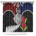 Aotearoa and Samoa Mo Te Tiriti Shower Curtain Tangata Moana Stand with Tangata Whenua