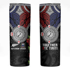 Aotearoa and Samoa Mo Te Tiriti Skinny Tumbler Tangata Moana Stand with Tangata Whenua
