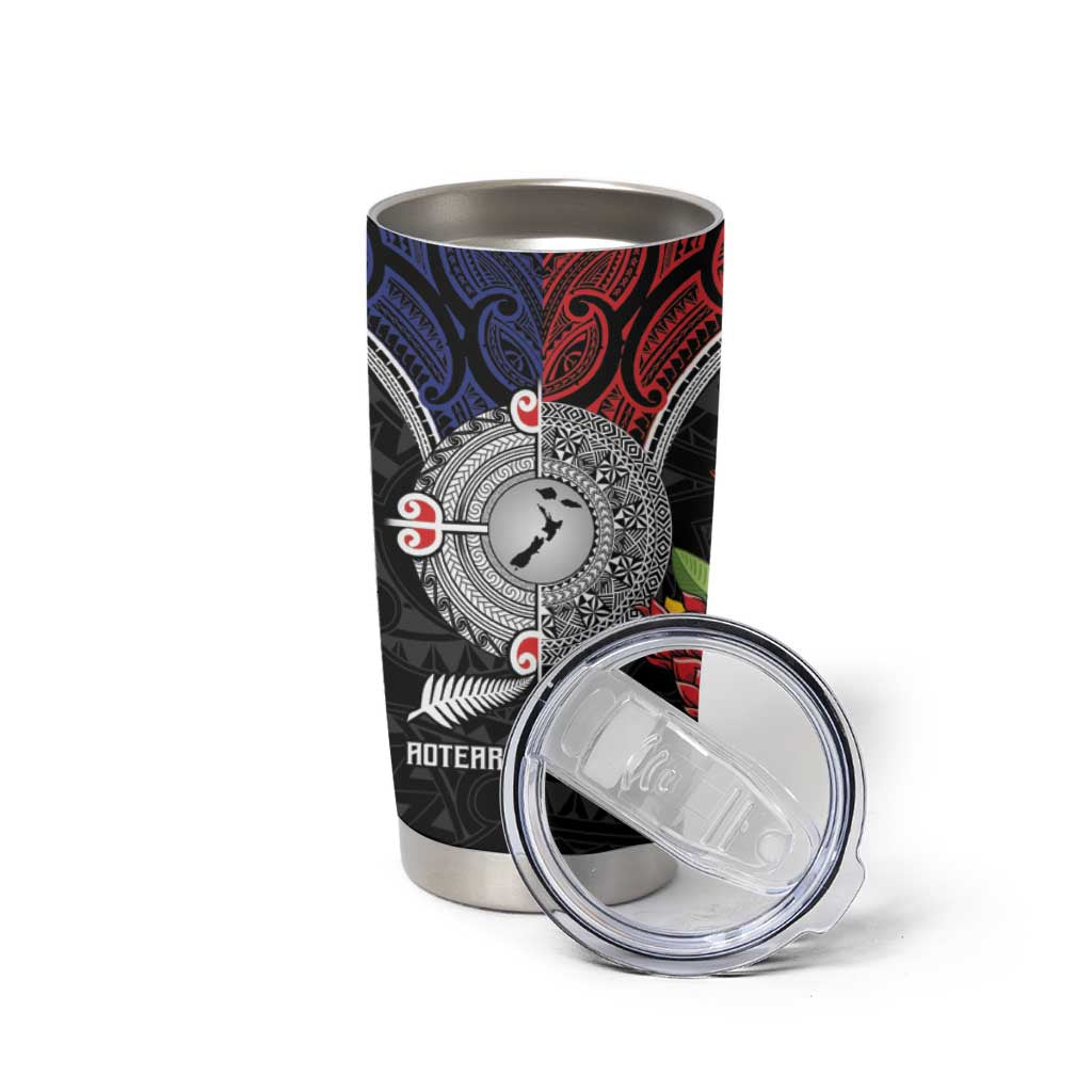 Aotearoa and Samoa Mo Te Tiriti Tumbler Cup Tangata Moana Stand with Tangata Whenua
