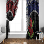 Aotearoa and Samoa Mo Te Tiriti Window Curtain Tangata Moana Stand with Tangata Whenua