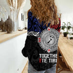 Aotearoa and Samoa Mo Te Tiriti Women Casual Shirt Tangata Moana Stand with Tangata Whenua