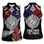 Aotearoa and Samoa Mo Te Tiriti Women Sleeveless Polo Shirt Tangata Moana Stand with Tangata Whenua
