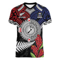 Aotearoa and Samoa Mo Te Tiriti Women V-Neck T-Shirt Tangata Moana Stand with Tangata Whenua