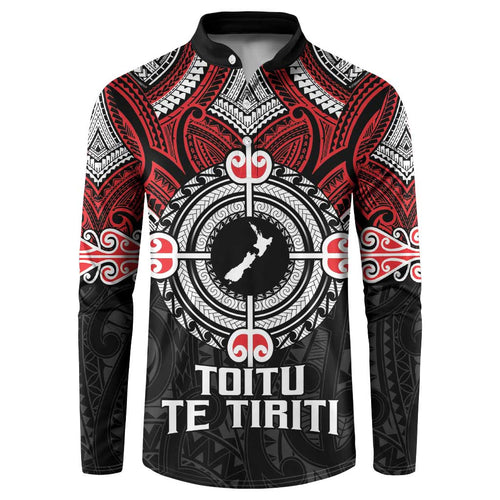 Aotearoa Proud To Be Maori Button Sweatshirt New Zealand Fight Together