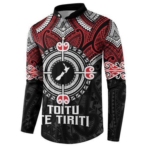 Aotearoa Proud To Be Maori Button Sweatshirt New Zealand Fight Together