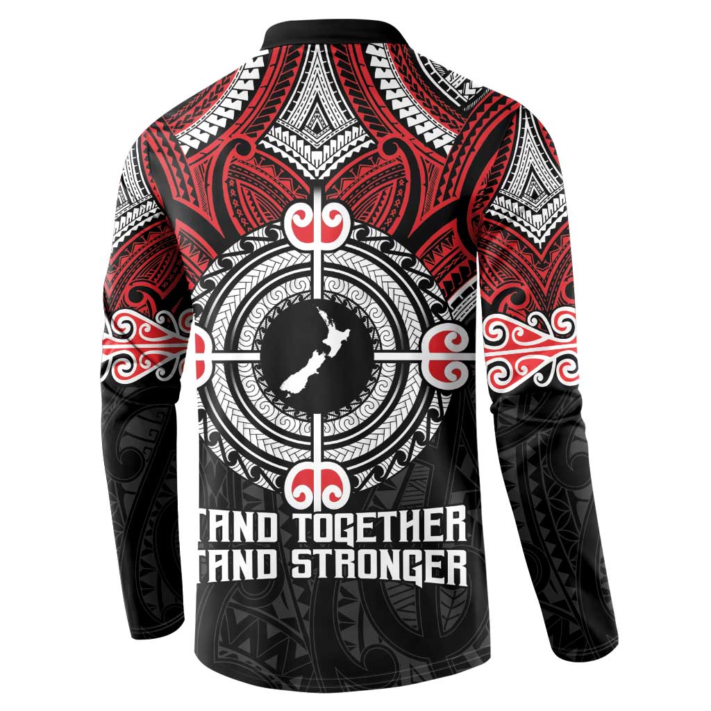 Aotearoa Proud To Be Maori Button Sweatshirt New Zealand Fight Together