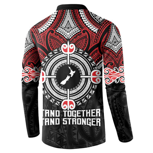 Aotearoa Proud To Be Maori Button Sweatshirt New Zealand Fight Together