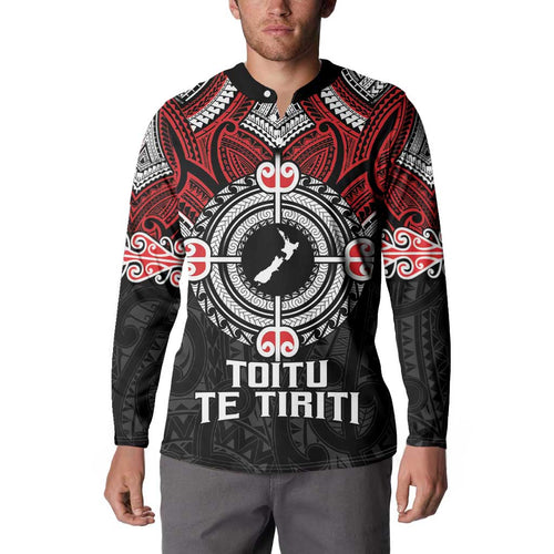 Aotearoa Proud To Be Maori Button Sweatshirt New Zealand Fight Together
