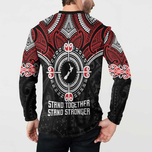Aotearoa Proud To Be Maori Button Sweatshirt New Zealand Fight Together
