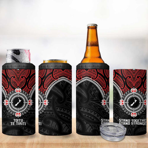 Aotearoa Proud To Be Maori 4 in 1 Can Cooler Tumbler New Zealand Fight Together