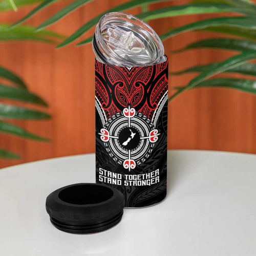 Aotearoa Proud To Be Maori 4 in 1 Can Cooler Tumbler New Zealand Fight Together