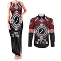 Aotearoa Proud To Be Maori Couples Matching Tank Maxi Dress and Long Sleeve Button Shirt New Zealand Fight Together