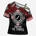 Aotearoa Proud To Be Maori Cross Shoulder Shirt New Zealand Fight Together - Aussie Hoodie