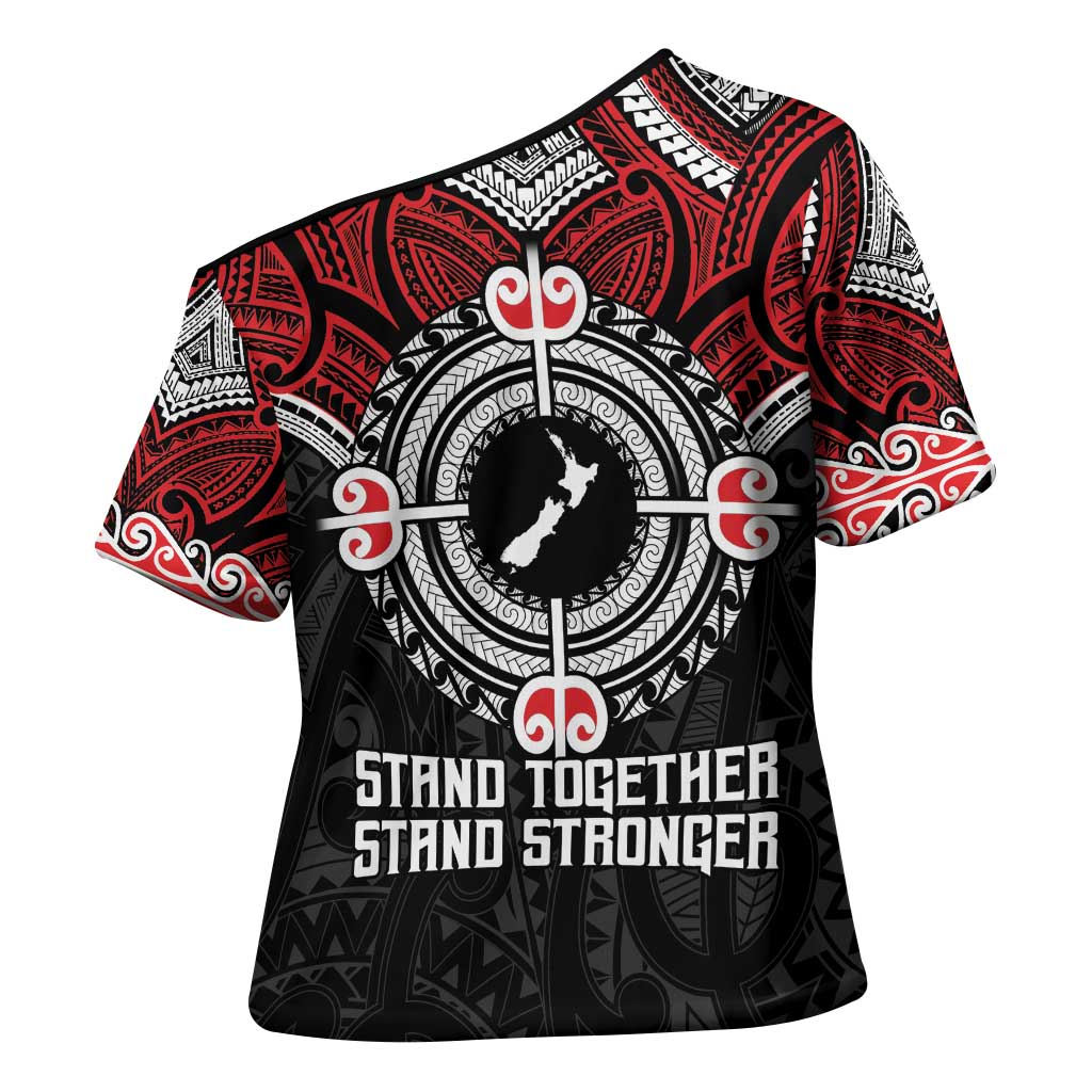 Aotearoa Proud To Be Maori Cross Shoulder Shirt New Zealand Fight Together - Aussie Hoodie
