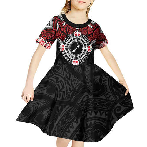 Aotearoa Proud To Be Maori Kid Short Sleeve Dress New Zealand Fight Together