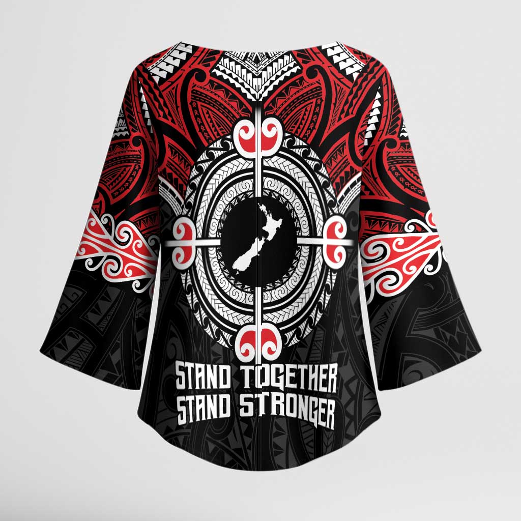 Aotearoa Proud To Be Maori Kimono Sleeve Blouse New Zealand Fight Together - Aussie Hoodie