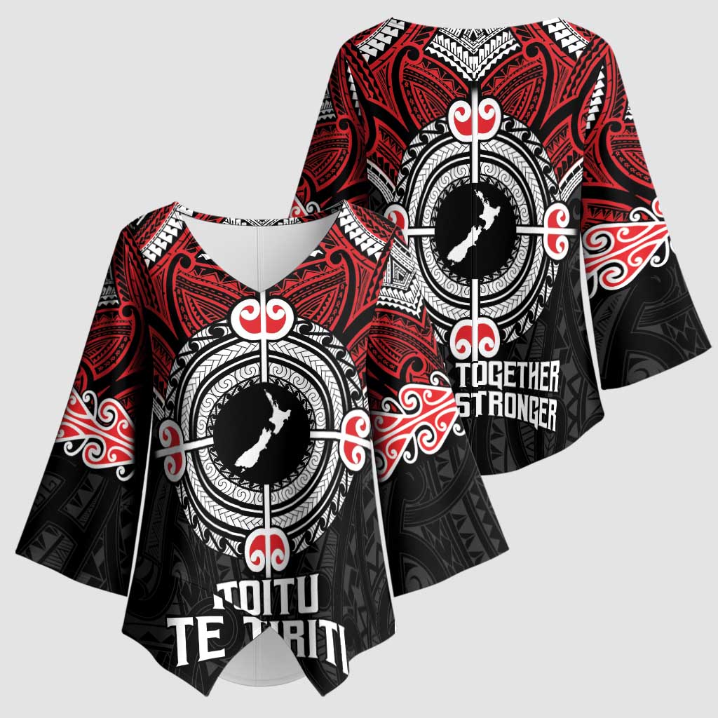 Aotearoa Proud To Be Maori Kimono Sleeve Blouse New Zealand Fight Together - Aussie Hoodie