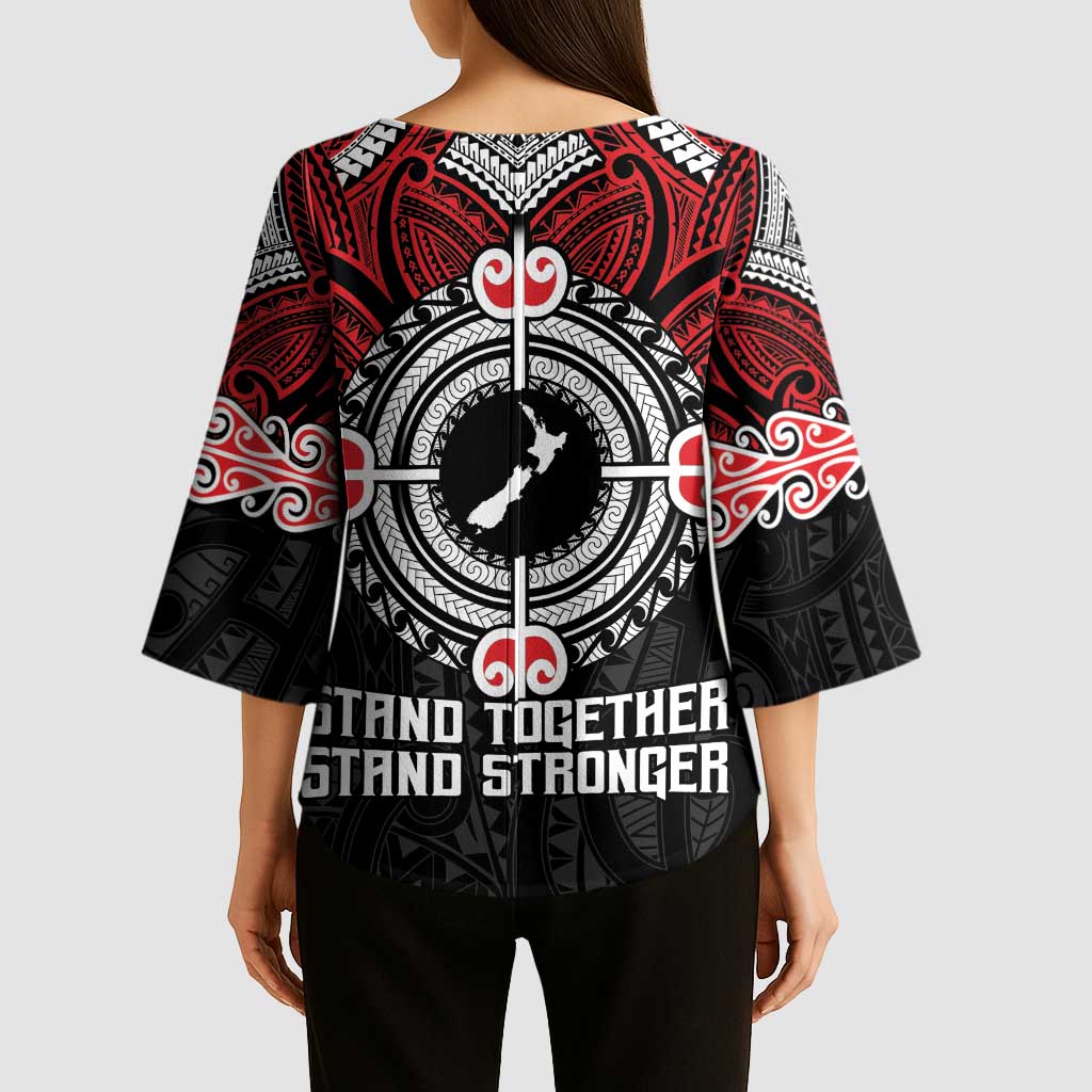 Aotearoa Proud To Be Maori Kimono Sleeve Blouse New Zealand Fight Together - Aussie Hoodie