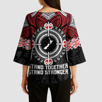 Aotearoa Proud To Be Maori Kimono Sleeve Blouse New Zealand Fight Together - Aussie Hoodie
