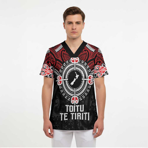 Aotearoa Proud To Be Maori Scrub Top New Zealand Fight Together - Aussie Hoodie