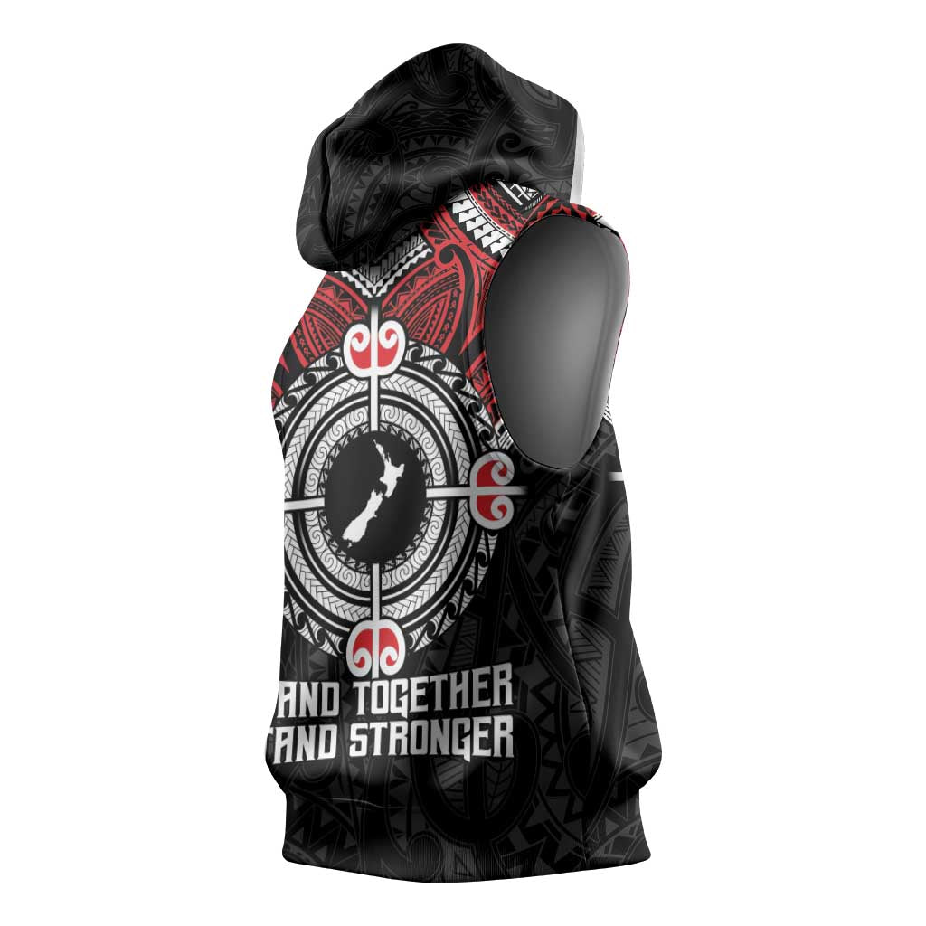 Aotearoa Proud To Be Maori Sleeveless Hoodie New Zealand Fight Together - Aussie Hoodie