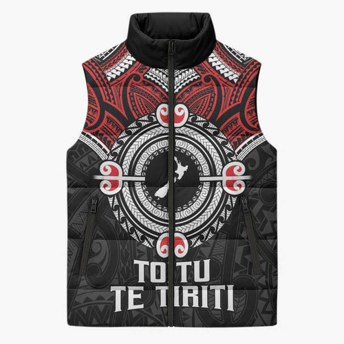 Aotearoa Proud To Be Maori Sleeveless Puffer Jacket New Zealand Fight Together - Aussie Hoodie