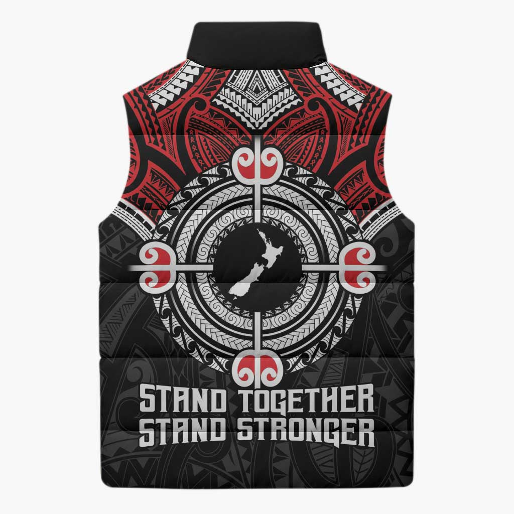Aotearoa Proud To Be Maori Sleeveless Puffer Jacket New Zealand Fight Together - Aussie Hoodie