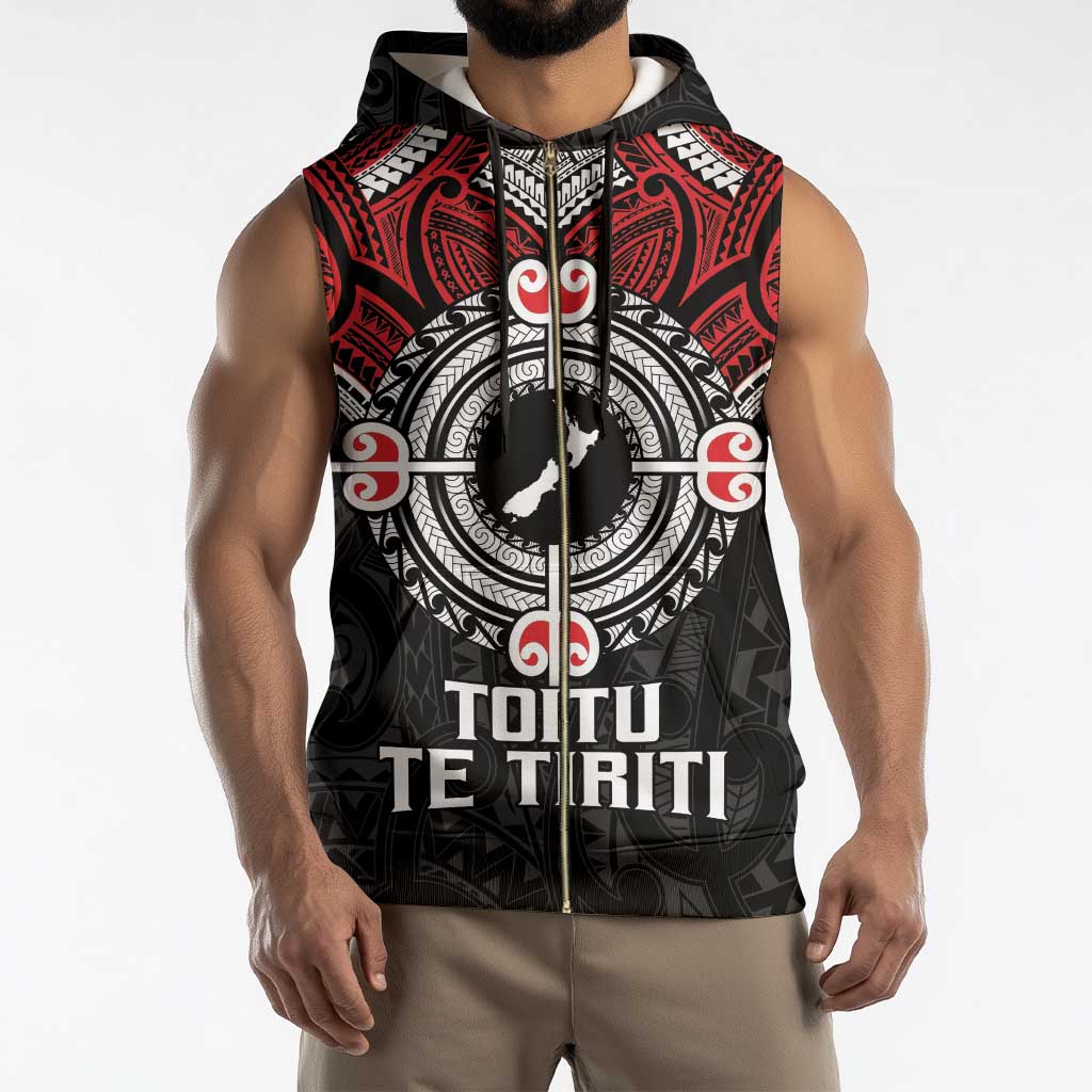 Aotearoa Proud To Be Maori Sleeveless Zip Hoodie New Zealand Fight Together - Aussie Hoodie