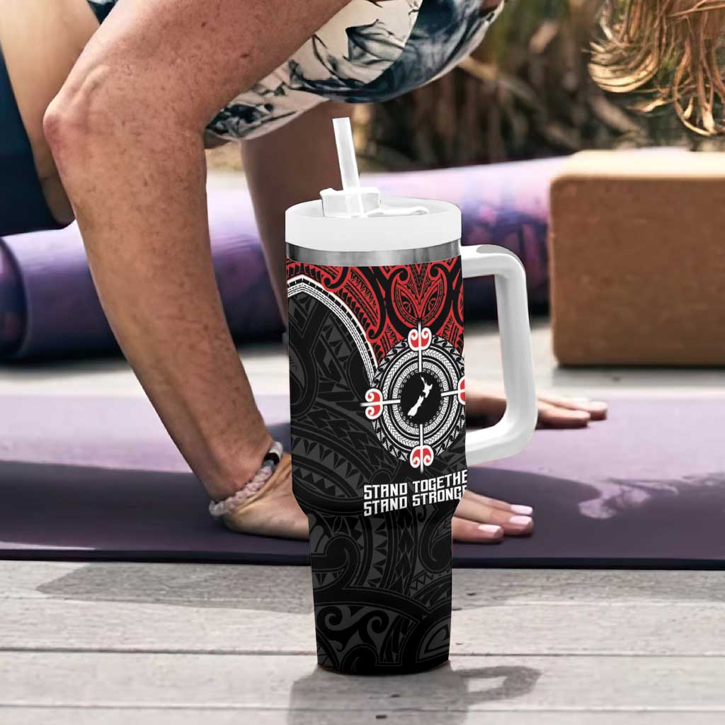 Aotearoa Proud To Be Maori Tumbler With Handle New Zealand Fight Together
