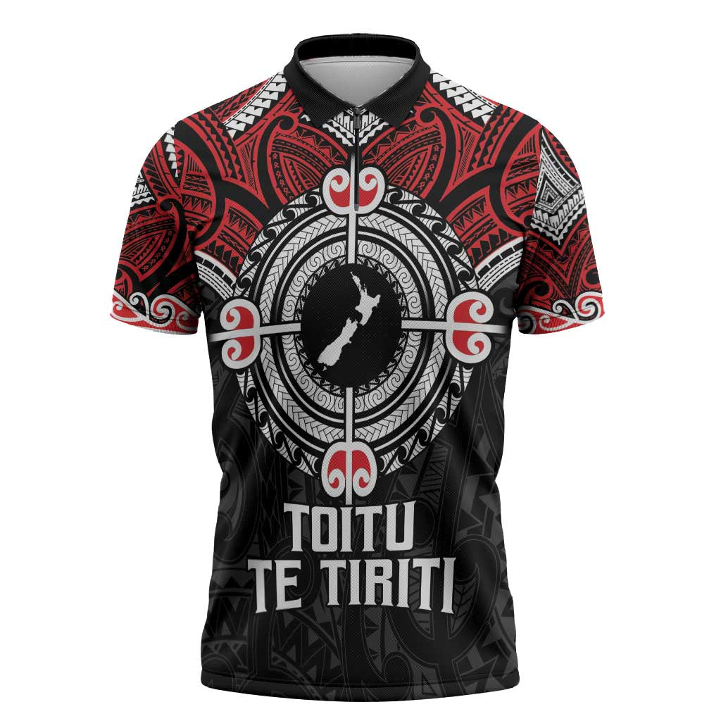 Aotearoa Proud To Be Maori Zipper Polo Shirt New Zealand Fight Together - Aussie Hoodie