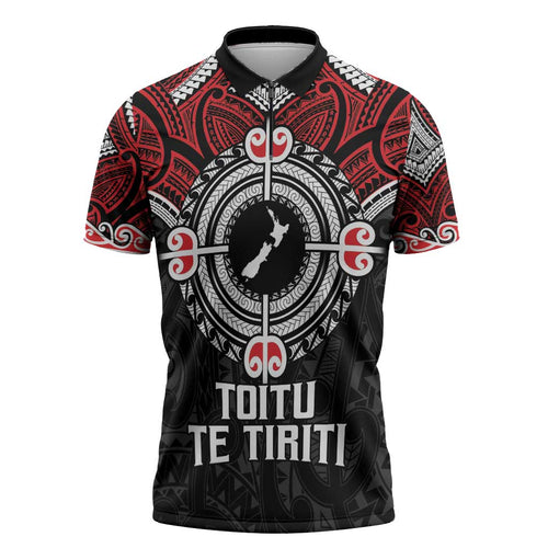 Aotearoa Proud To Be Maori Zipper Polo Shirt New Zealand Fight Together - Aussie Hoodie