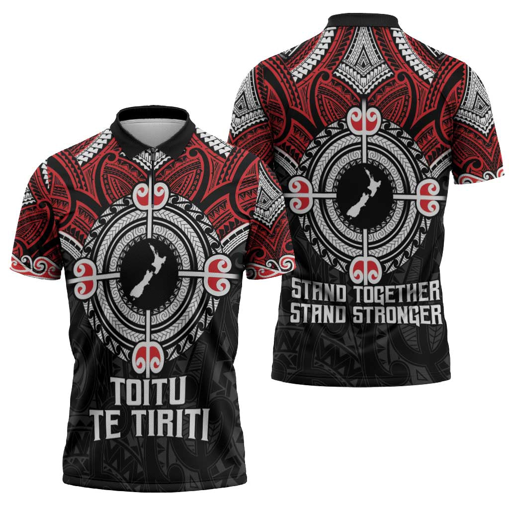 Aotearoa Proud To Be Maori Zipper Polo Shirt New Zealand Fight Together - Aussie Hoodie